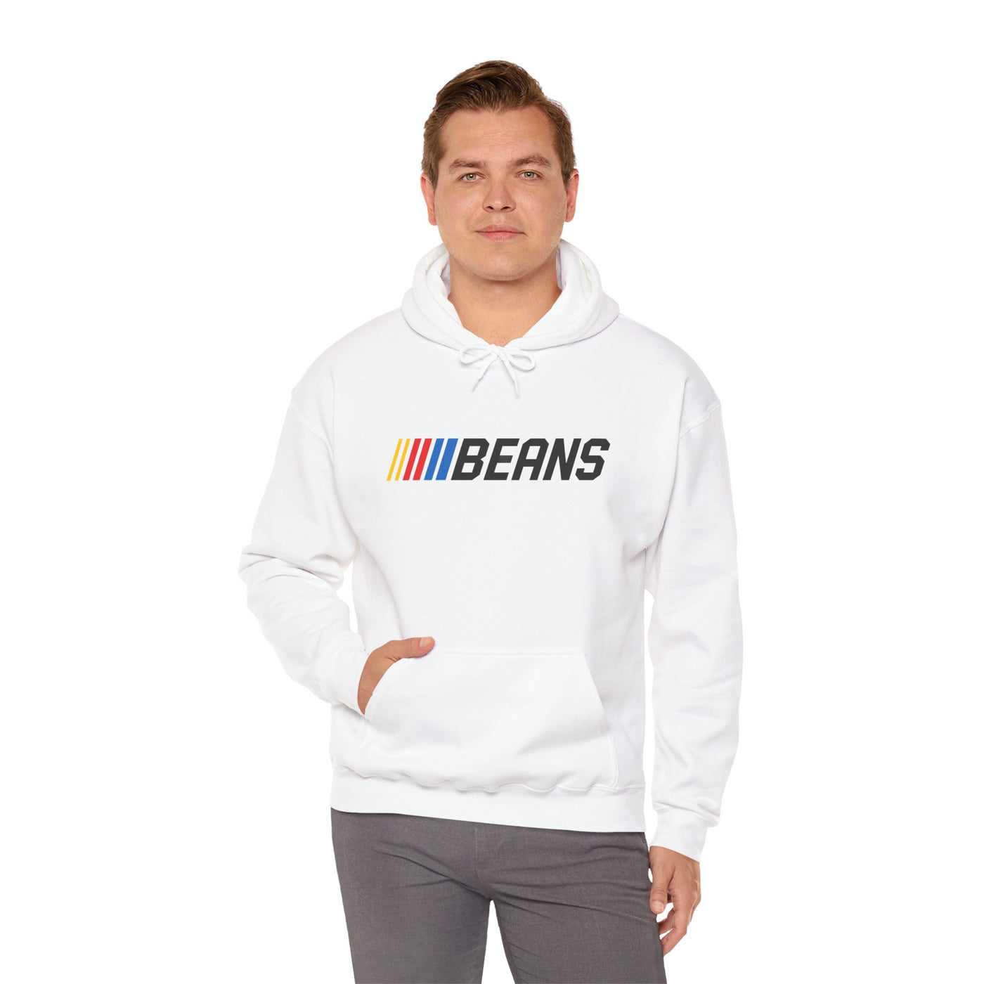 Racing Stripes "BEANS" Hoodie – Retro Motorsport Logo Pullover